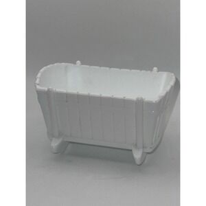 VTG Indiana White Milk‎ Glass Baby Cradle/Bassinet Planter -Flowerpot Candy Dish